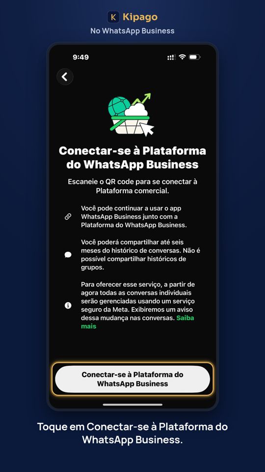 Toque em Conectar-se à Plataforma do WhatsApp Business.